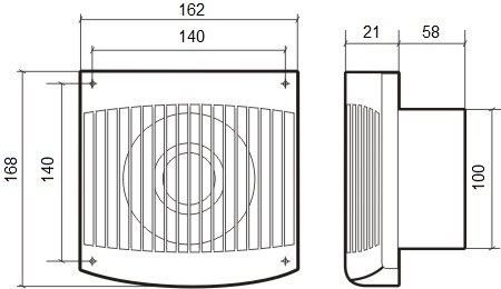 Вытяжной вентилятор ERA COMFORT 4 d100